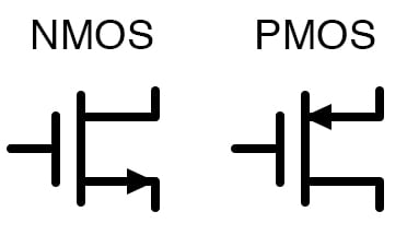 场效应晶体管原理图符号。