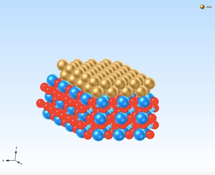 金锶肖特基界面的原子模型