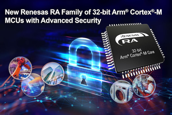 Renesas RA系列32位MCU具有先进的安全性
