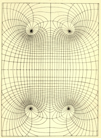 麦克斯韦论文中描绘环流的图表。